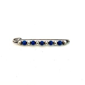 Tiffany & Co Estate Lapis Bobby Pin Brooch Sterling Silver 9 mm TIF617
